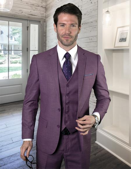 Two Button Ultra Slim Fit Prom 2026 Suit / Wedding Suit In Mauve