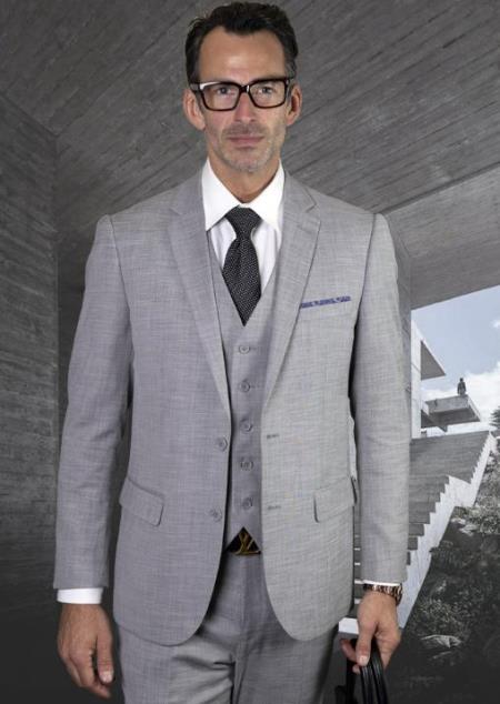 Men's Grey Ultra Slim Fit Prom 2025 Suit or Wedding Suit