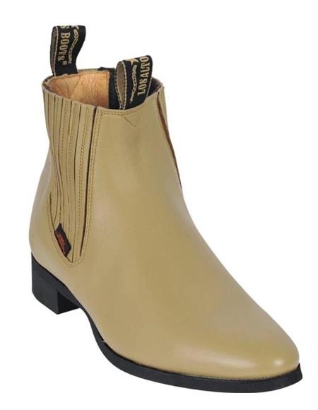 Honey Los Altos Boots Men's Charro Botin Short Ankle Deer Leather Boots
