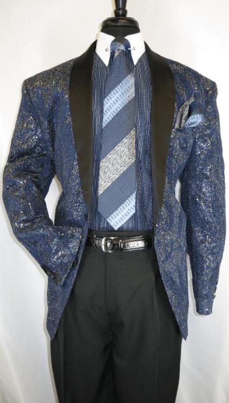 Men's Navy - Gold 2 Buttons Suit Perfect for Prom 2026