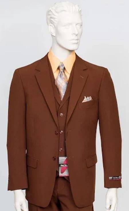 Poplin Fabric Pacelli Solid 2 Button Orange Blazer BLAIR-70019