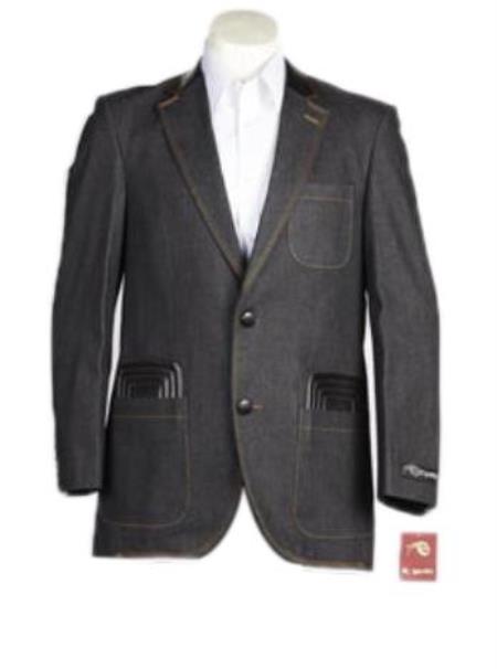 Men's 2 Button Denim blazer