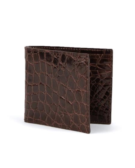 Men's Full Alligator Billfold Chocolate