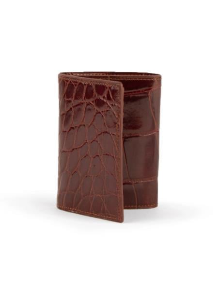 Men's Full Alligator Trifold Cognac