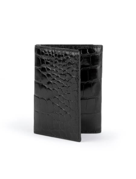 Men's Full Alligator Trifold Black