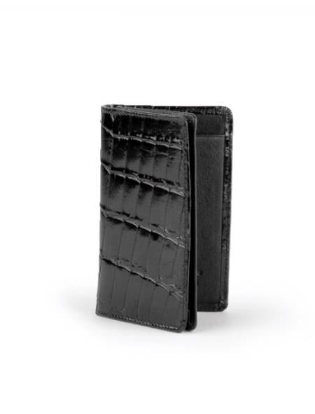 Men's Alligator Card Holder Black