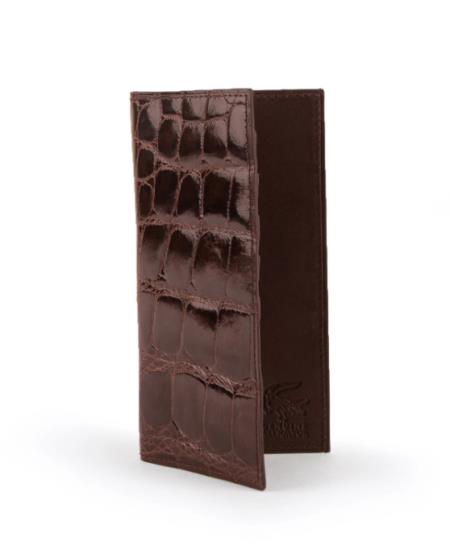 Men's Alligator Checkbook Nicotine