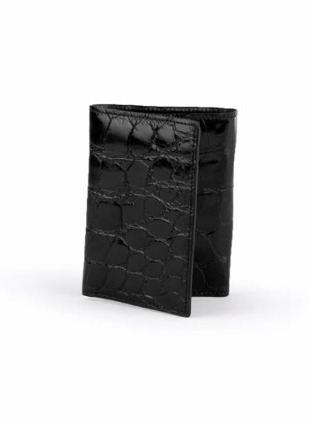 Men's Alligator Trifold Black