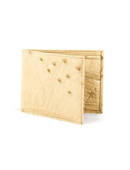 Men's Smooth Ostrich Billfold Winter White