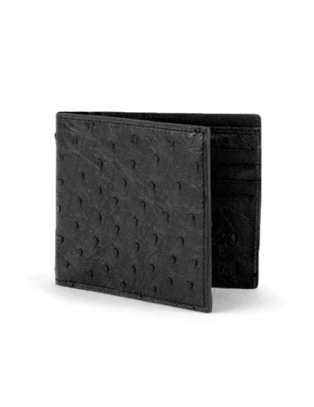 Men's Full Quill Ostrich Billfold Black
