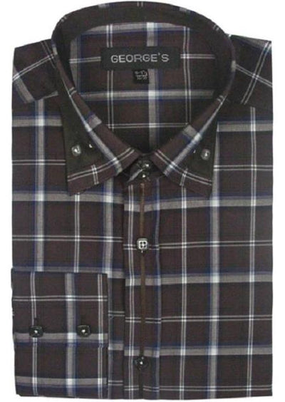 Mens High Collar Dress Shirts