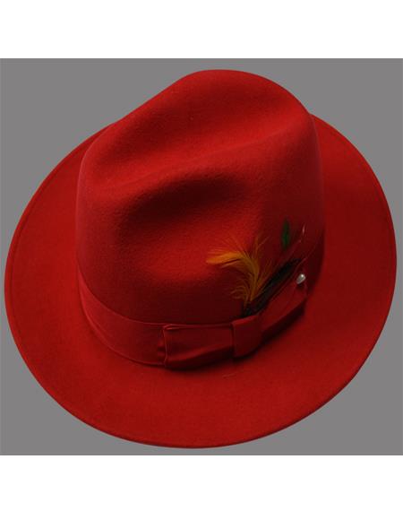 Men's 1920's Hats Untouchable Hat - Fedora Men's Hat Red