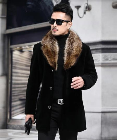Peacoat With Fur Collar