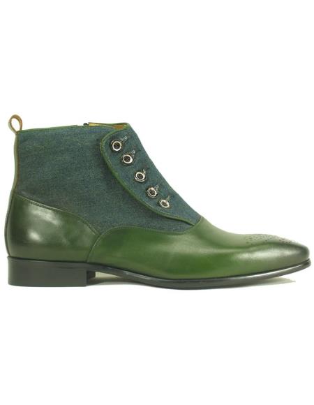 Men's KB524-12 Calfskin Button Up Slip-On Boot