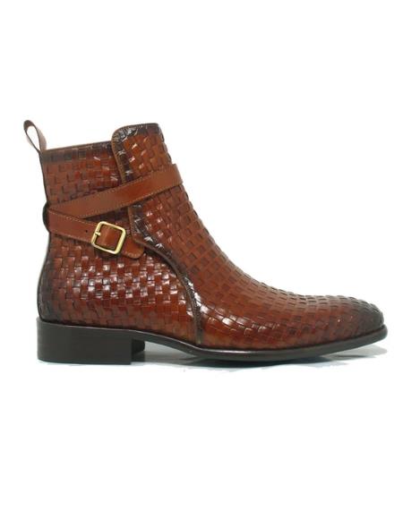 Men's KB886-17X Carrucci Basket Weave Buckle Boots