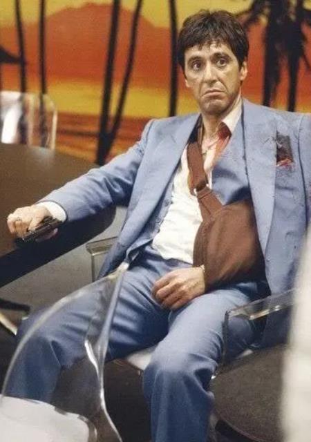 Men’s Steel Blue 3-Piece Suit – Tony Montana Scarface-Inspired Vested Wedding and Party Suit