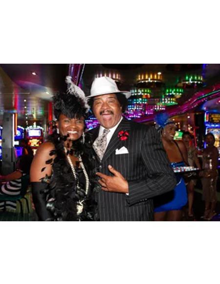 Harlem Nights Clothing - Suit + Hat + Shirt And Tie Blazer + Hat And Pants Included (As seen on the picture)