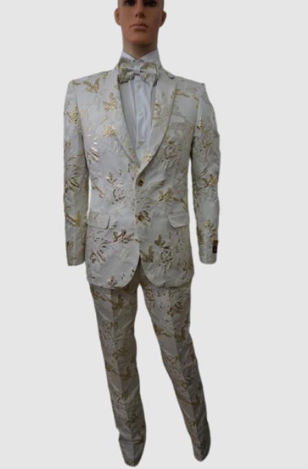 Prom 2026 Tuxedo For Men - Rose White Prom Suit