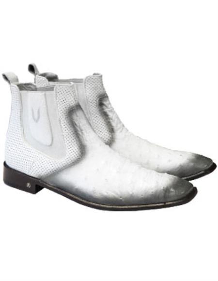 Botas De Avestruz Blancas