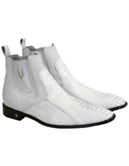 Botas De Avestruz Blancas