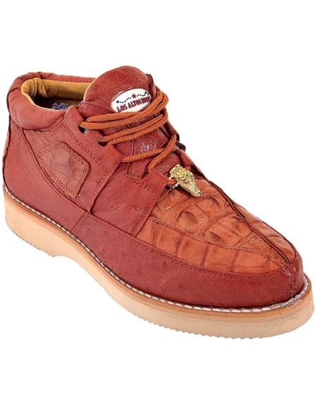 Zapato para Hombre Piel CaimÃ¡n y Avestruz