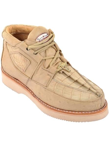 Zapato para Hombre Piel CaimÃ¡n y Panza de Avestruz