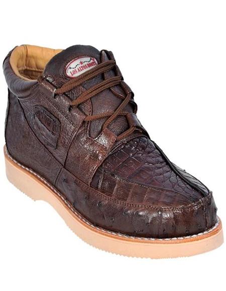 Zapato para Hombre Piel CaimÃ¡n y Avestruz