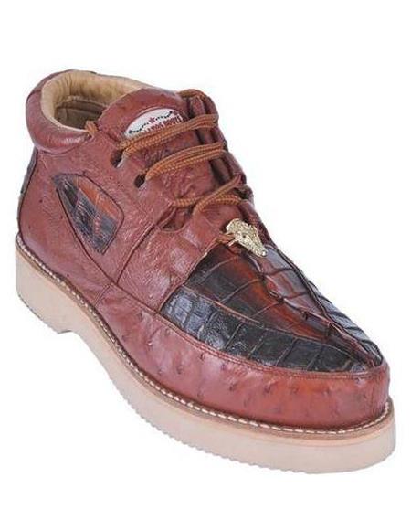 Zapato para Hombre Piel CaimÃ¡n y Avestruz