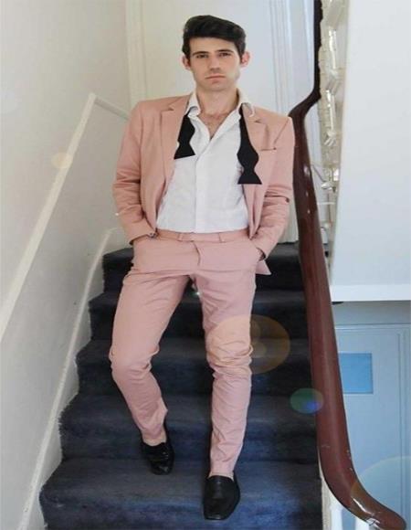 Mens Light Pink Suit - Blush Color Suit