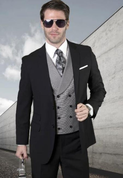 Black Suit Gray Vest