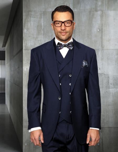 Old School Suit - 1920 Suit - Vintage Suit - Old Fashion Style 1 Button Wide Leg Pants Or Flat Front Pants Suit - Ticket Pocket