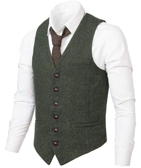 Mens Green Tweed Suit - Green Suit - Winter Fabric
