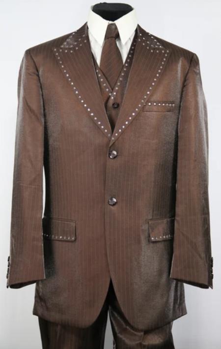 Mens Brown Tuxedo Suit - Brown Suits