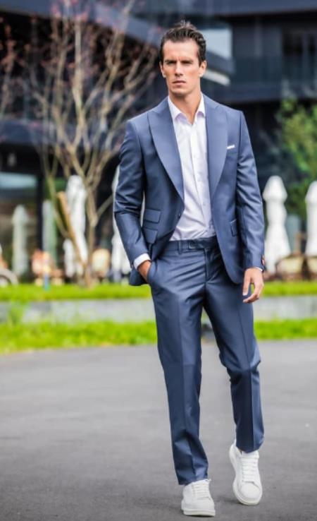 Mens Peak Label Slim Fit Gold Suit