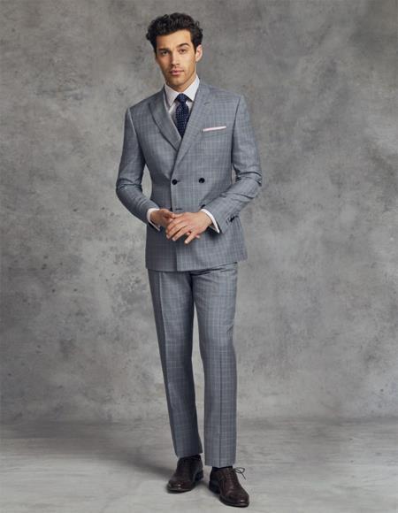 Mens Black Checkered Suit - Business Discounted Suit