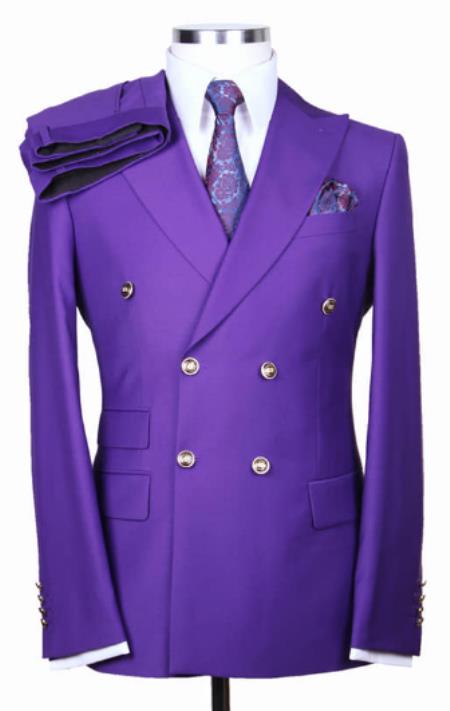 Slim Fitted Cut Mens Double Breasted Blazer