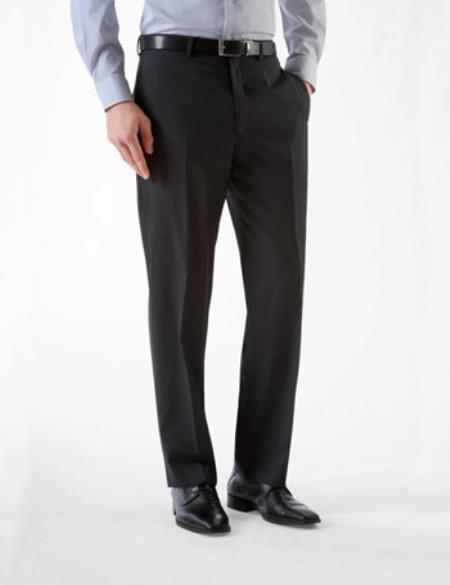 Mens Black Slim Fit Pants - Tapered fitted Black Dress Slacks