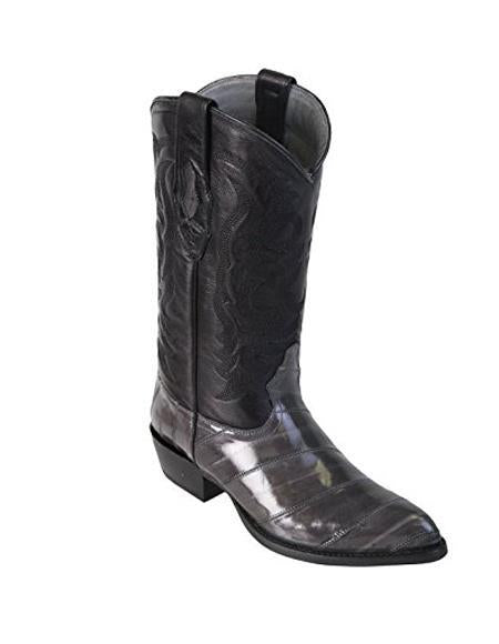 Mens Eel Cowboy Boot - "Grey" Boot
