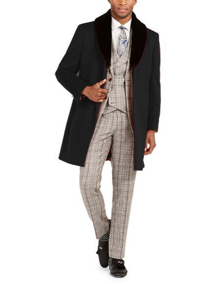 Mens Carcoat and Coat With Fur Collar + Black Coat