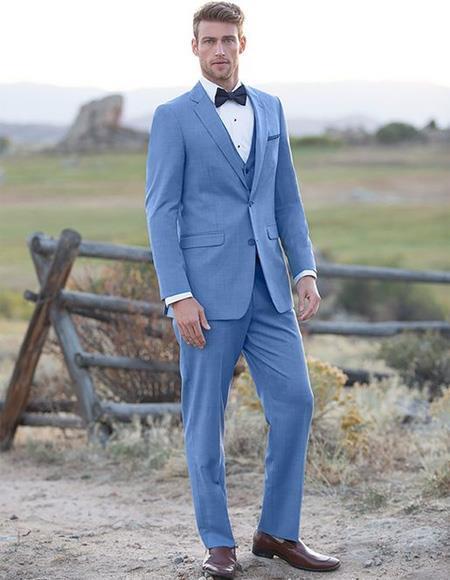 Mens Ice Blue Suit