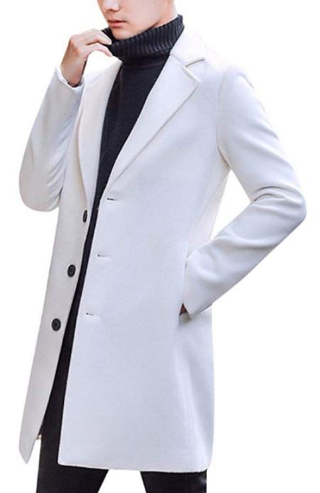 Mens White Peacoat White
