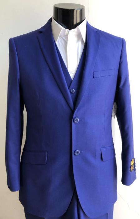 Mens French Blue Suit