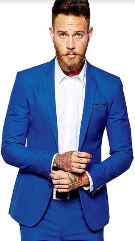 Mens French Blue Suit