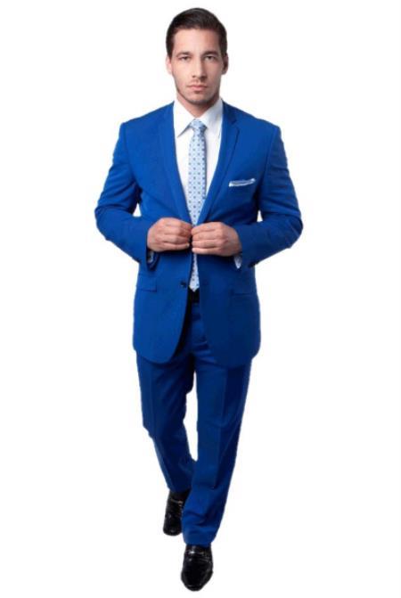 Mens French Blue Suit
