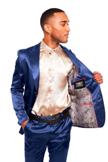Mens French Blue Suit