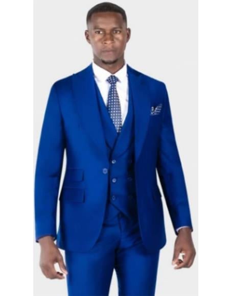 Mens French Blue Suit