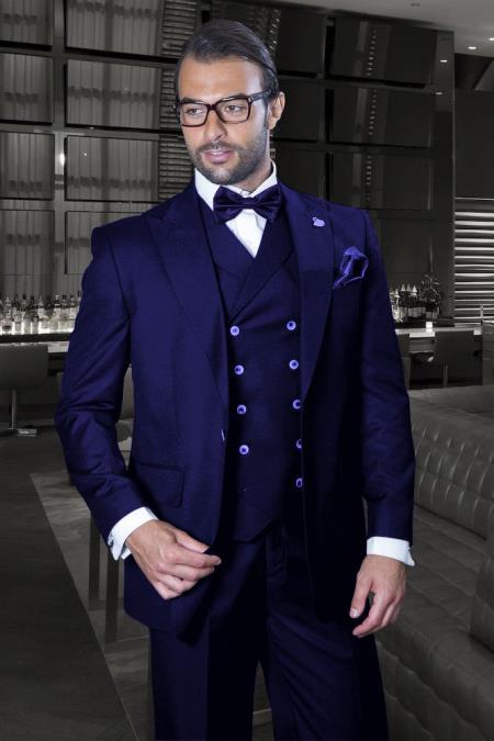 Mens French Blue Suit