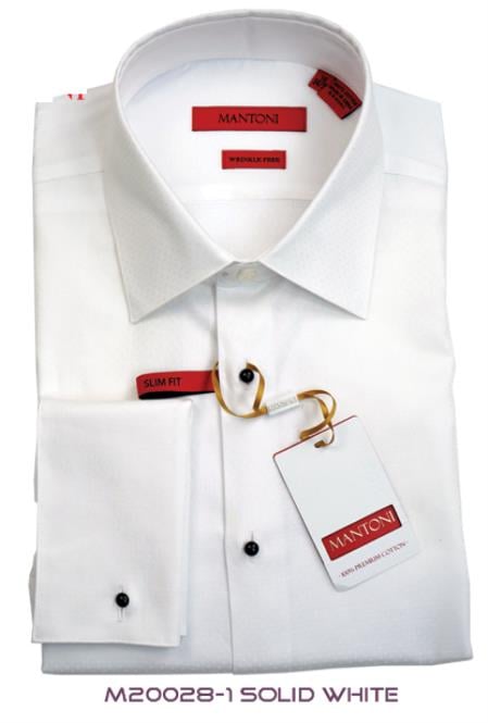 Tiglio White Lay-Down Reg or Slim-Fit Tuxedo Shirt