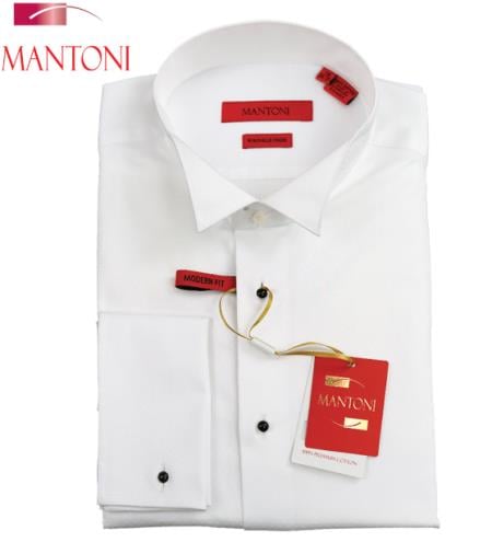 Tiglio White Wing-Tip Tuxedo Shirt