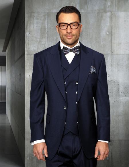 Old Man Sapphire Suit - Old Fashioned Suit - Old Style Suits - Old School Suits blue tweed